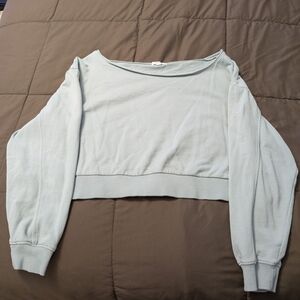 Light Blue Cropped Sweatshirt